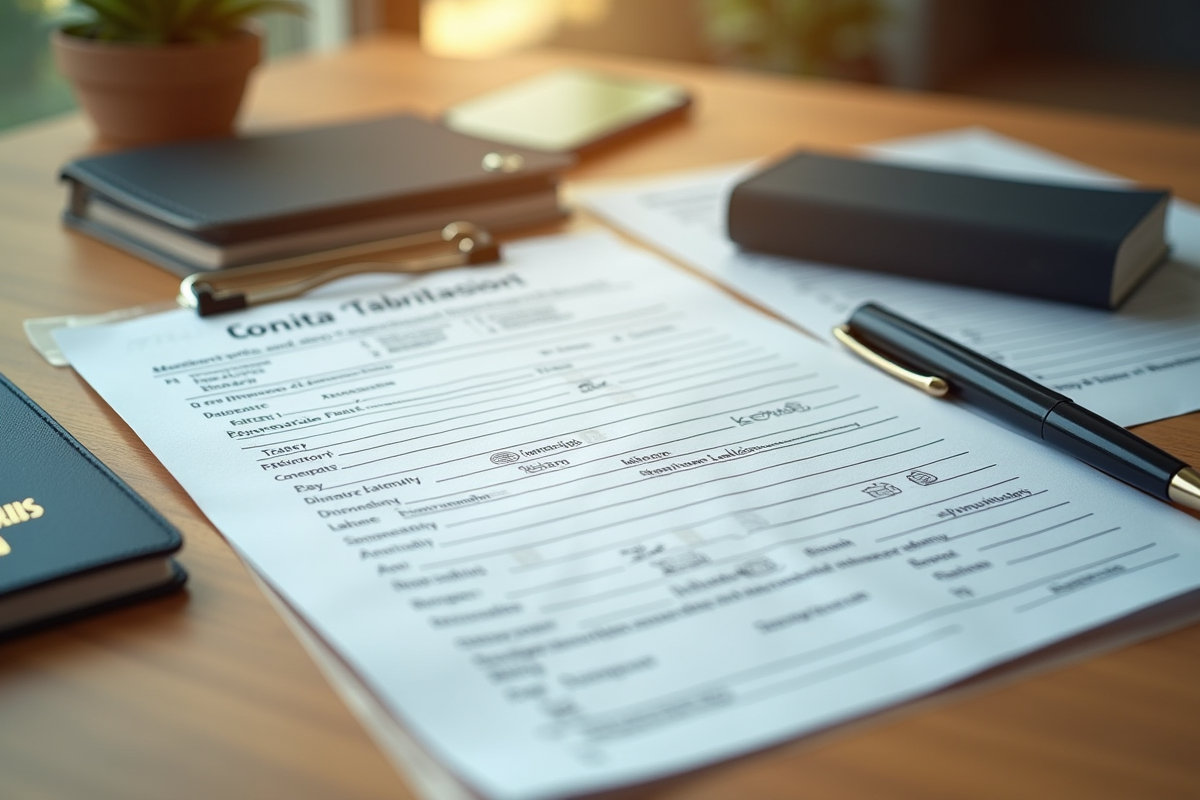Demande de permis de conduire international sur une table en bois