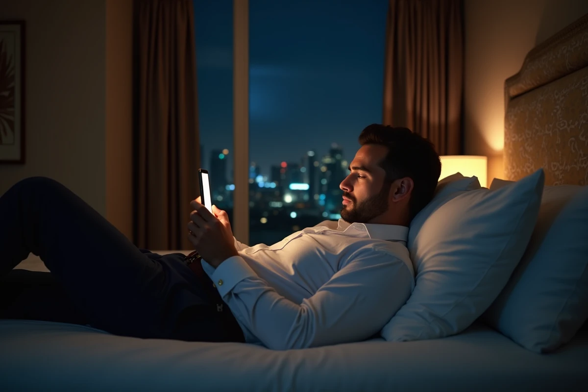 Homme allong&eacute; dans un lit d