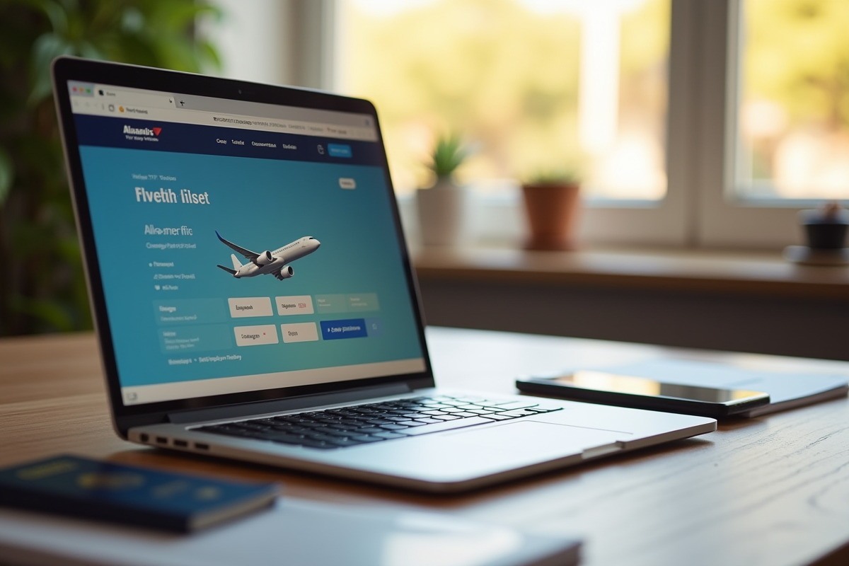 Ordinateur portable avec site de changement de vol
