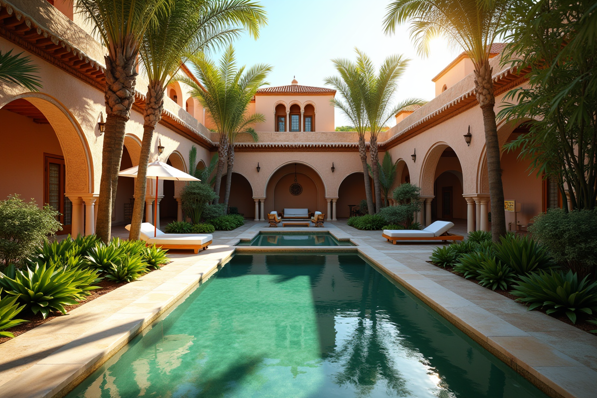 Villa marocaine luxueuse à Marrakech avec jardin et piscine